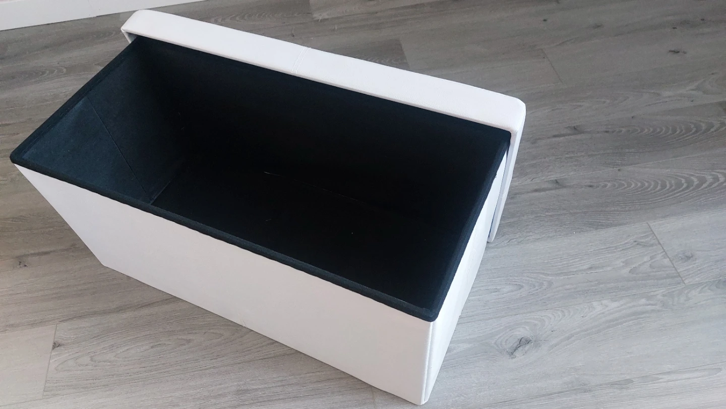 JYSK LAHTI Folding Ottoman With Storage - White - photo 3