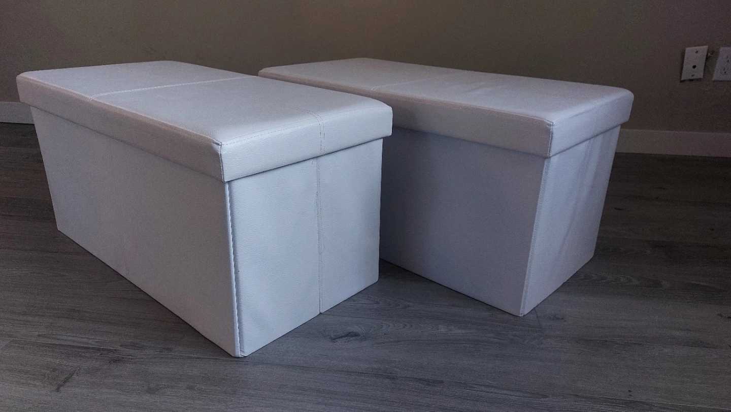 JYSK LAHTI Folding Ottoman With Storage - White
