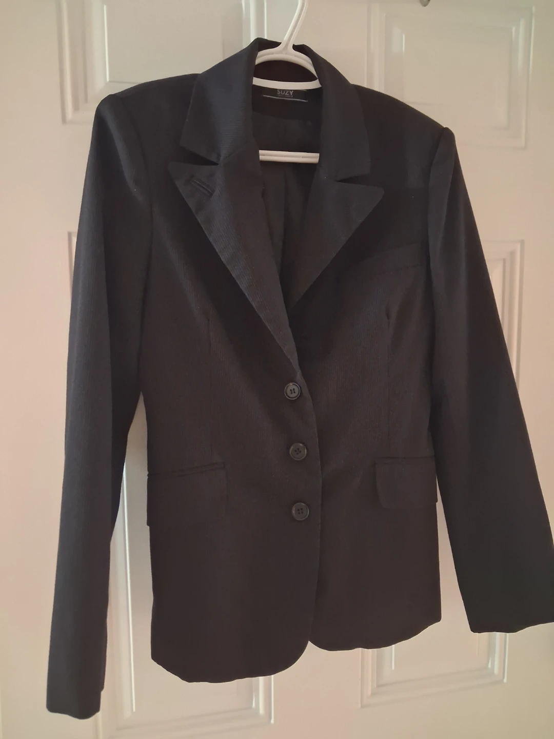 Women's Black Pinstripe Blazer - Size 5/6