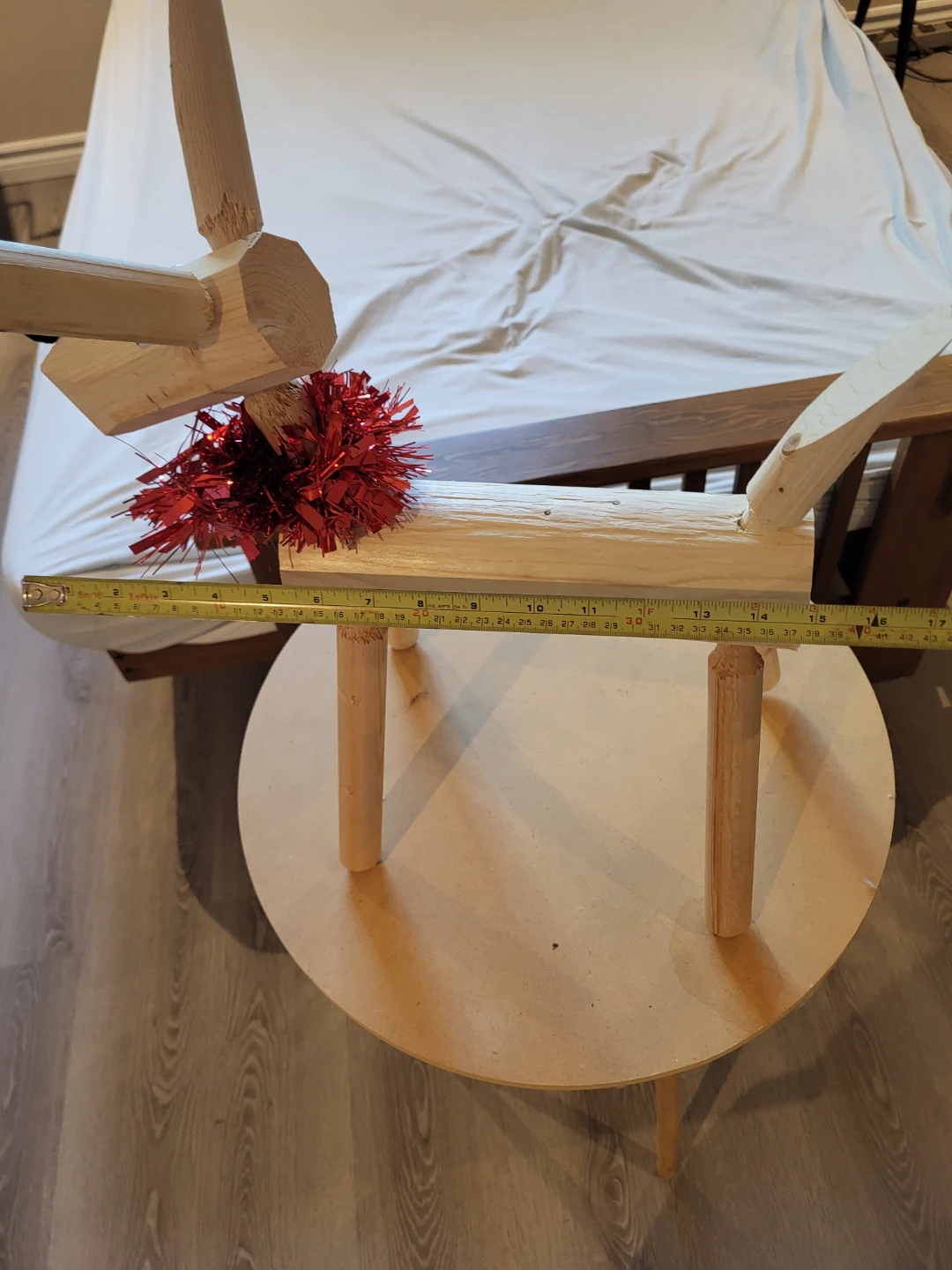 Wooden Reindeer Decoration with Red Tinsel - photo 3