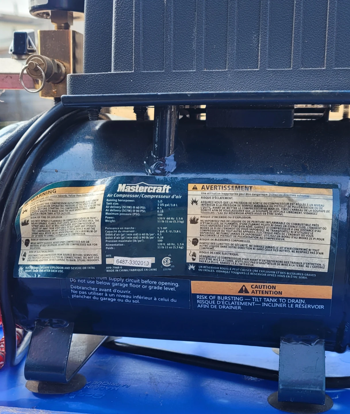 Mastercraft Air Compressor