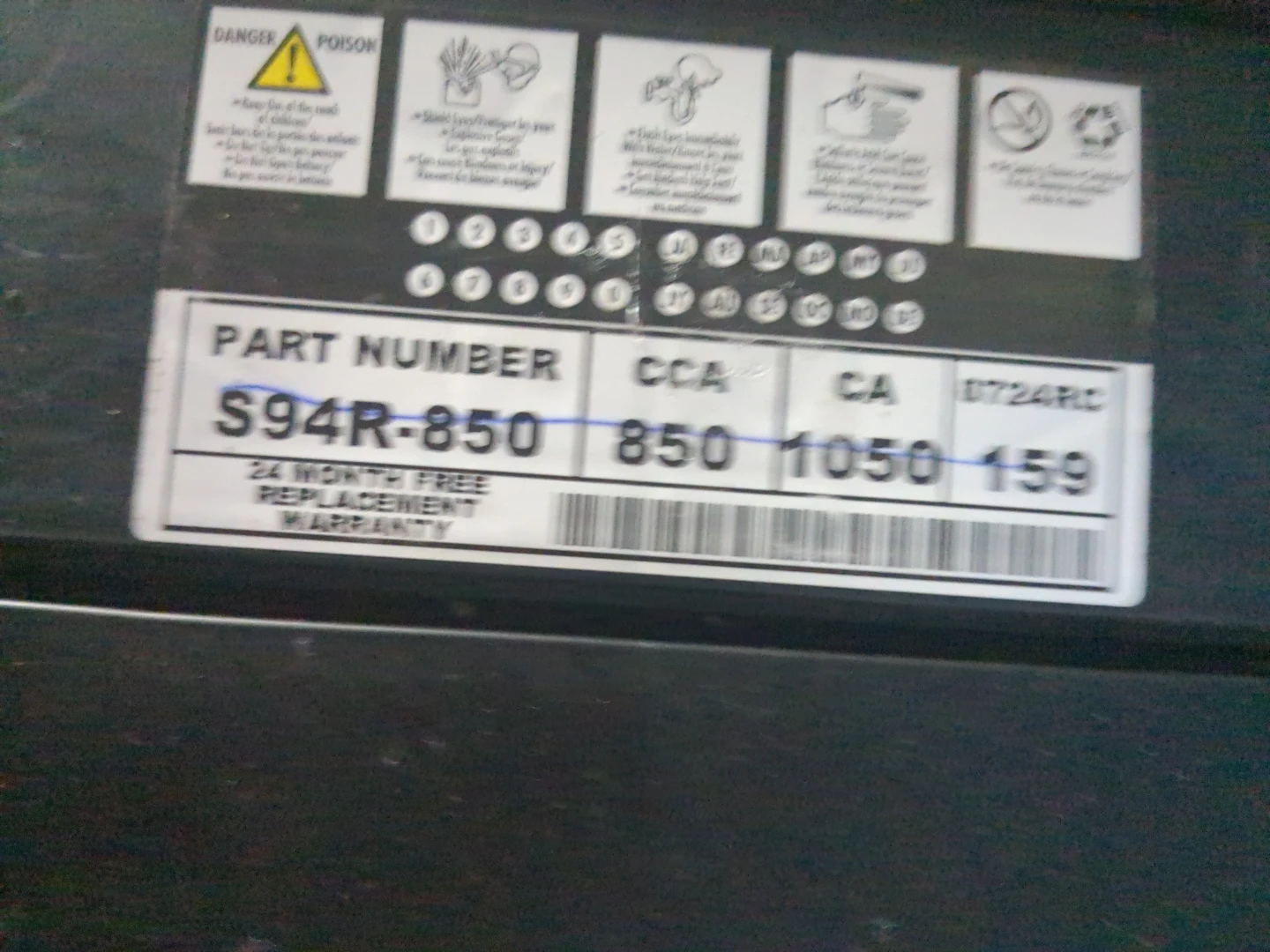 Prairie Battery S94R-850 Car Battery - photo 2