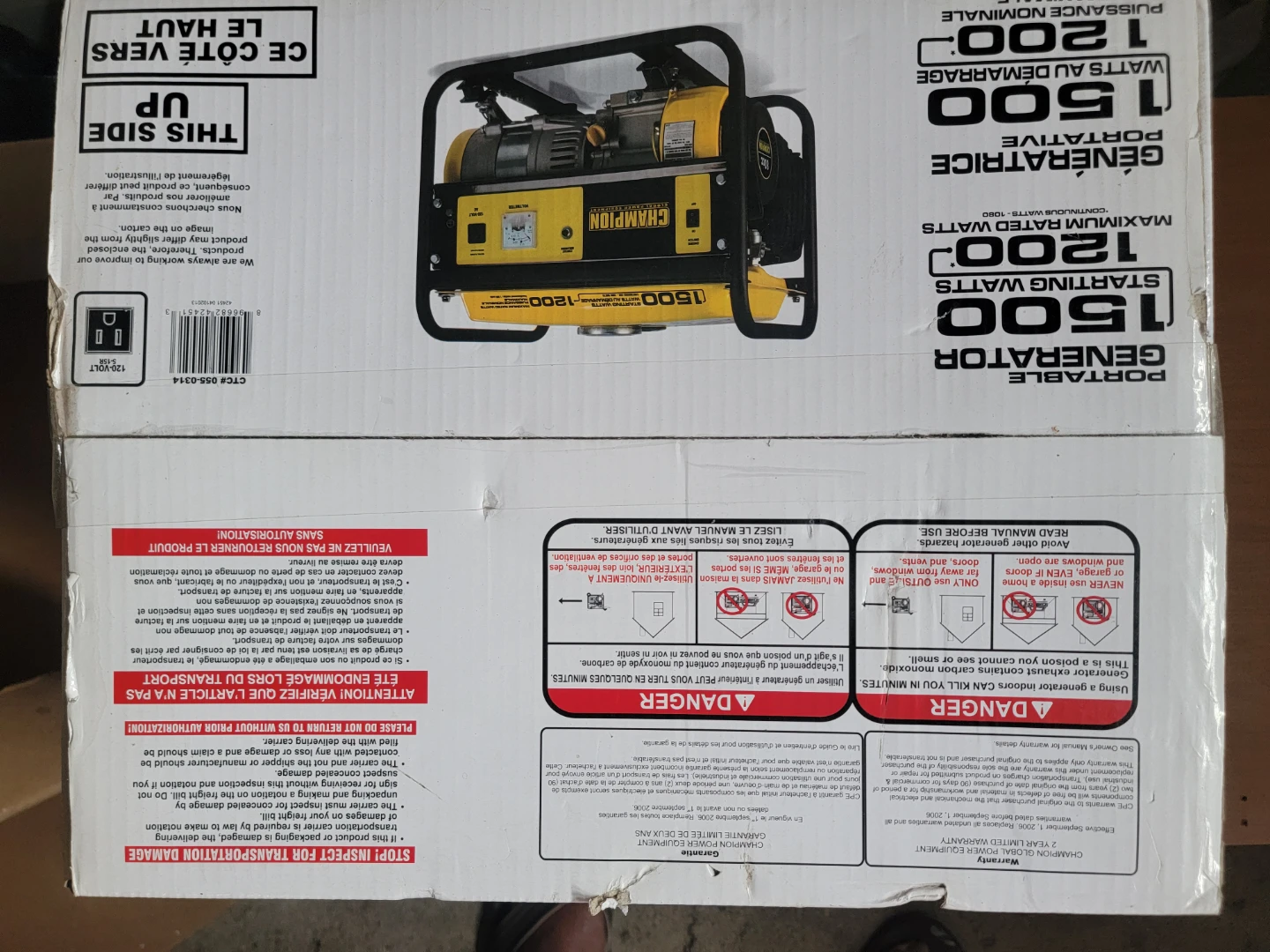 Champion Portable Generator 1500 Starting Watts - photo 2