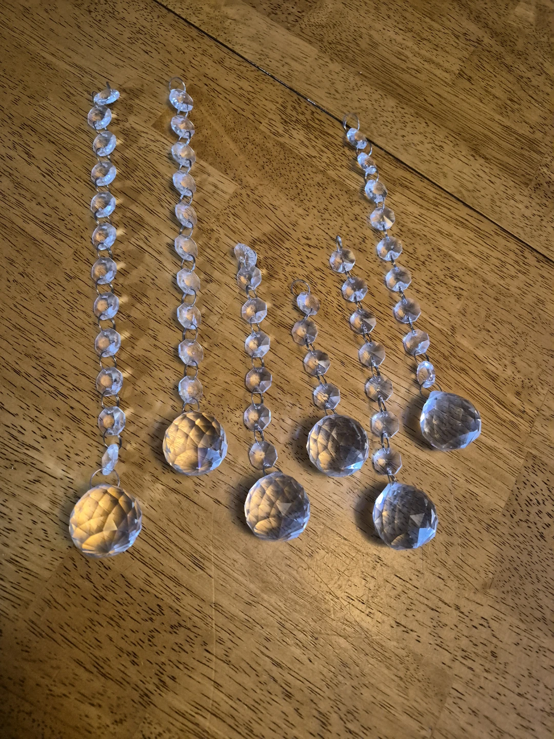 Misc. Lot of 6... 1 1/2" Crystal Glass Pendants