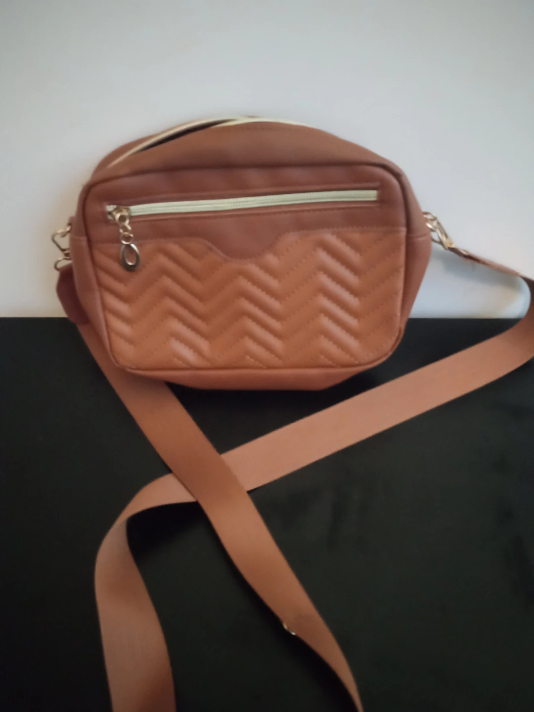 Brown Quilted Crossbody Bag