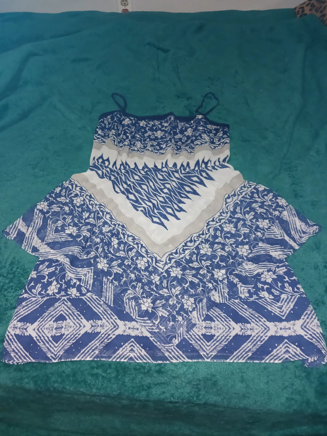 GUESS Women's Blue & White Floral Print Dress