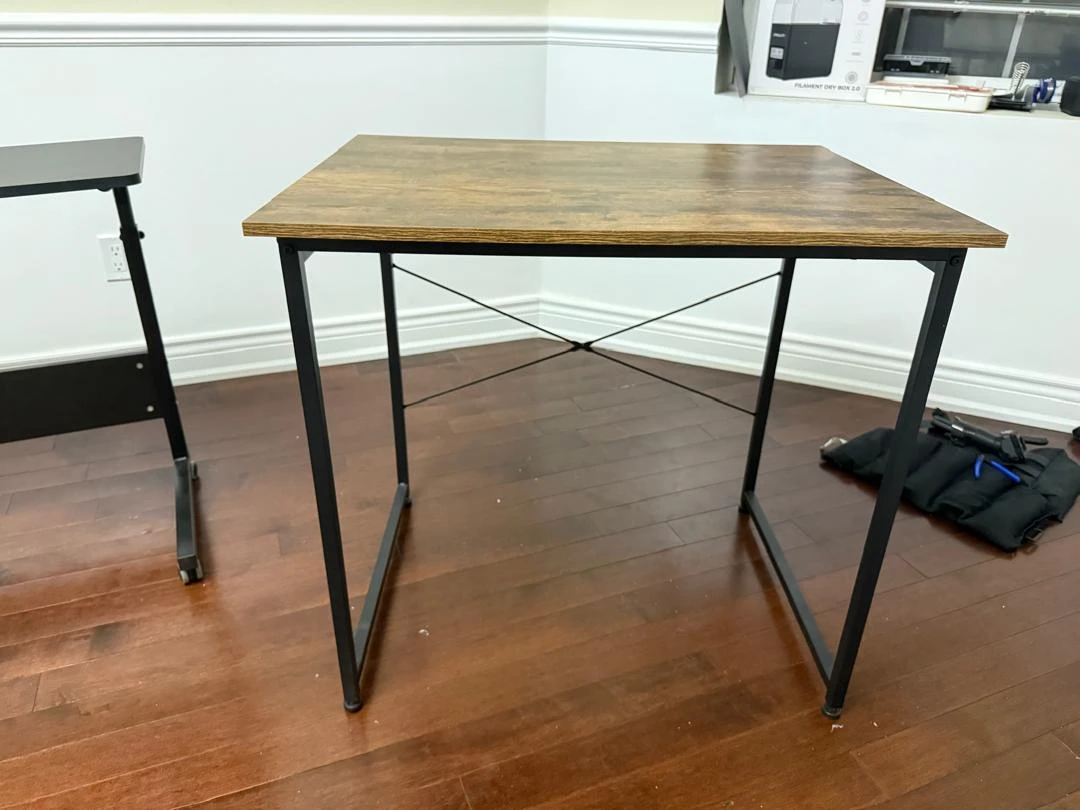 Rustic Wood Top Table with Black Metal Frame