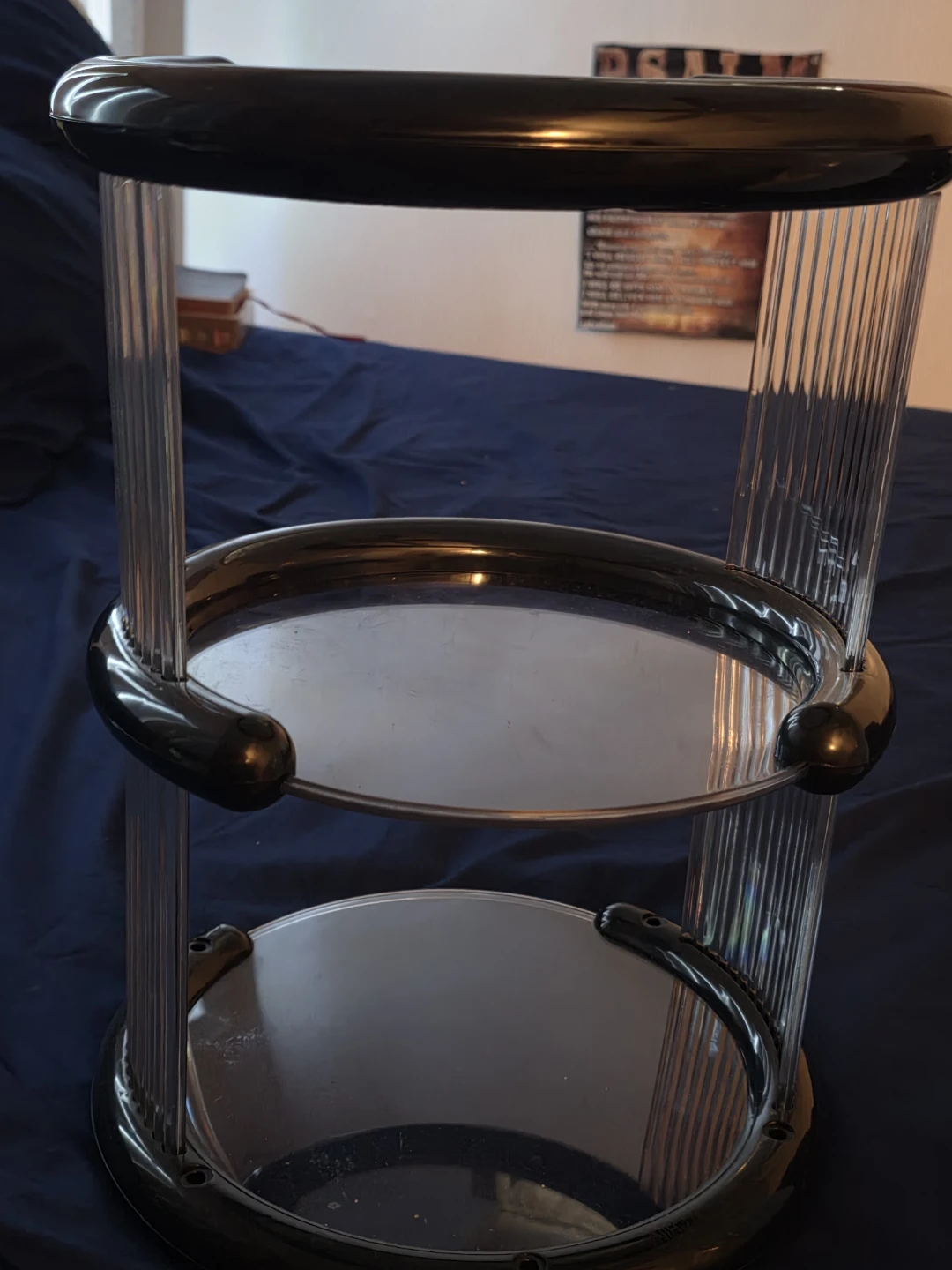 Retro 3-Tier Glass and Black Make Up organizer - photo 2
