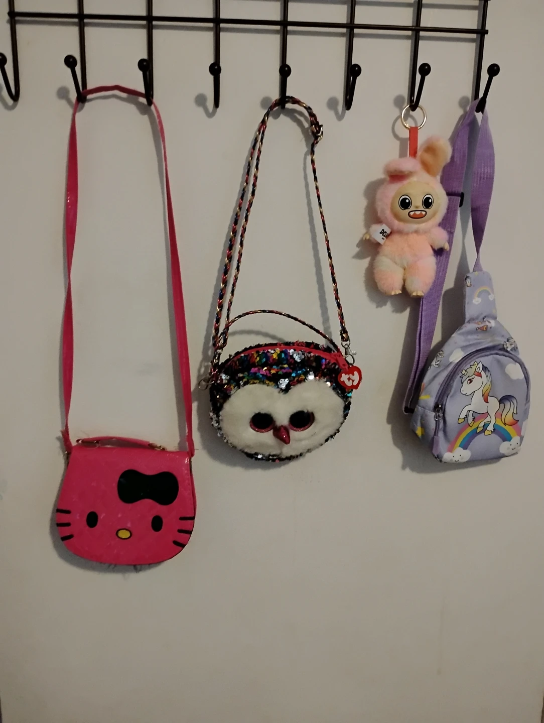 Plush Bunny Keychain Charm  and purses