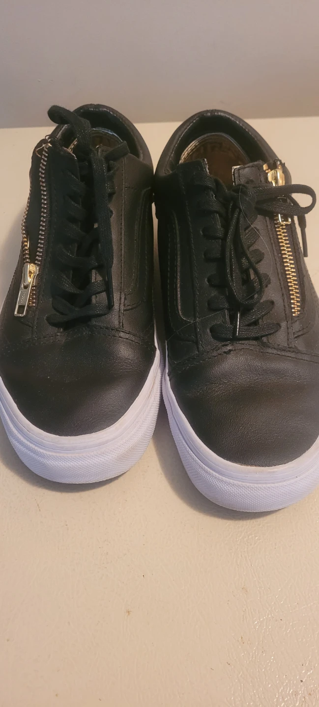 Vans Old Skool Zip Black Leather Sneakers