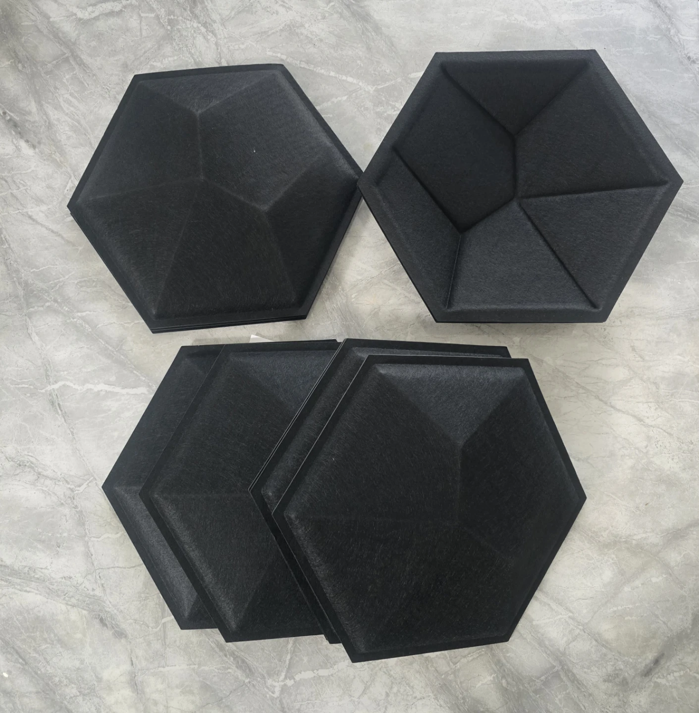 Black Hexagon Acoustic Panels (Set of 12)