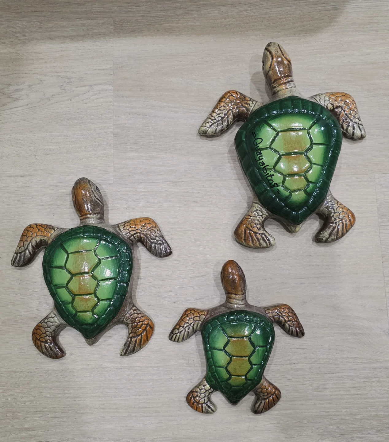 Set of 3 Decorative Ceramic wall Turtles - photo 4