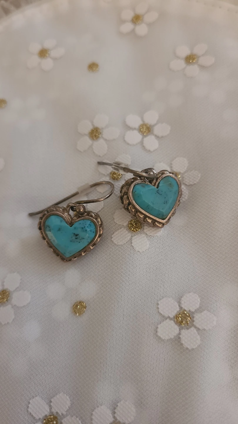Heart Shaped Turquoise Earrings