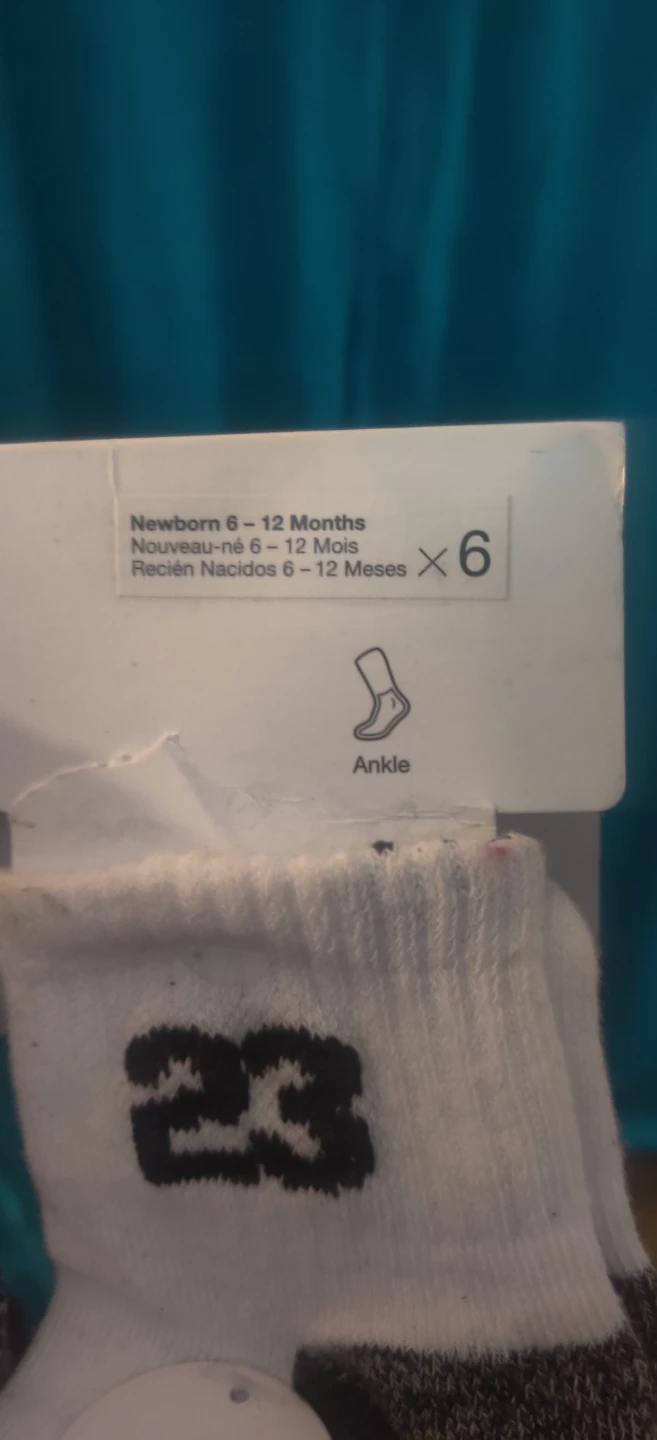 Jordan Baby Socks 6 Pack Newborn 6-12 Months - photo 4