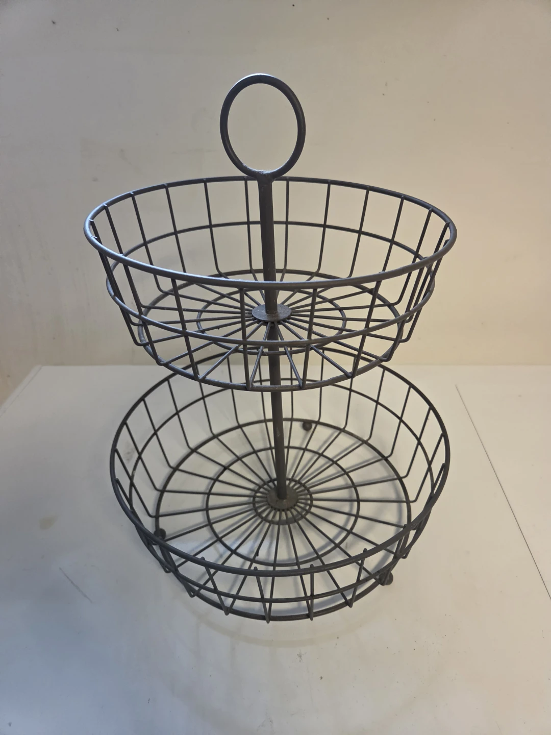 2-Tier Wire Fruit Basket Stand