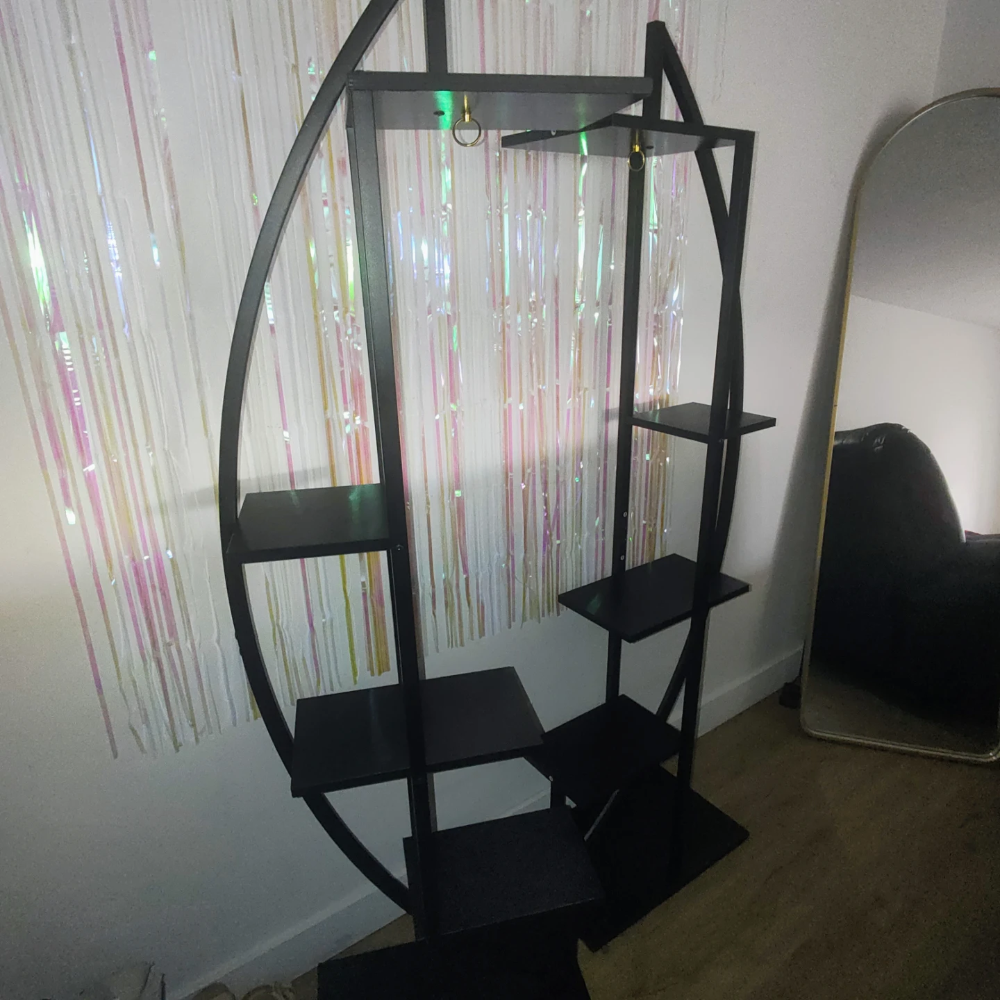 Black Metal Tiered Plant Stand Shelf