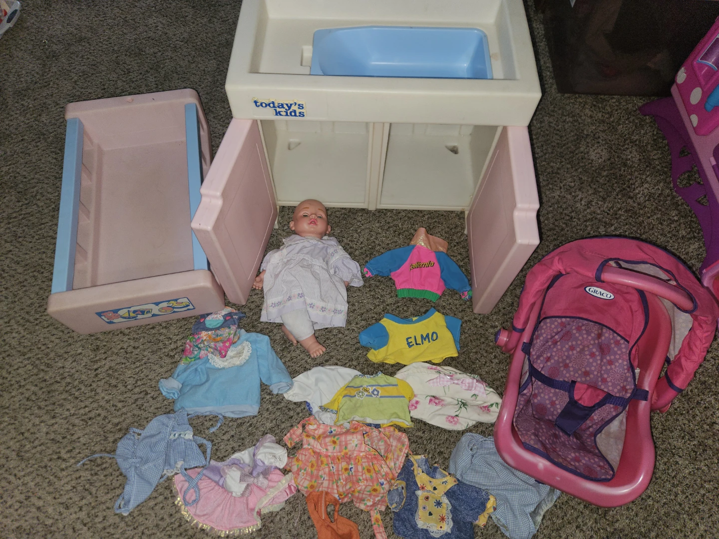 Today's Kids Baby Doll Changing Station and Bassinet Set