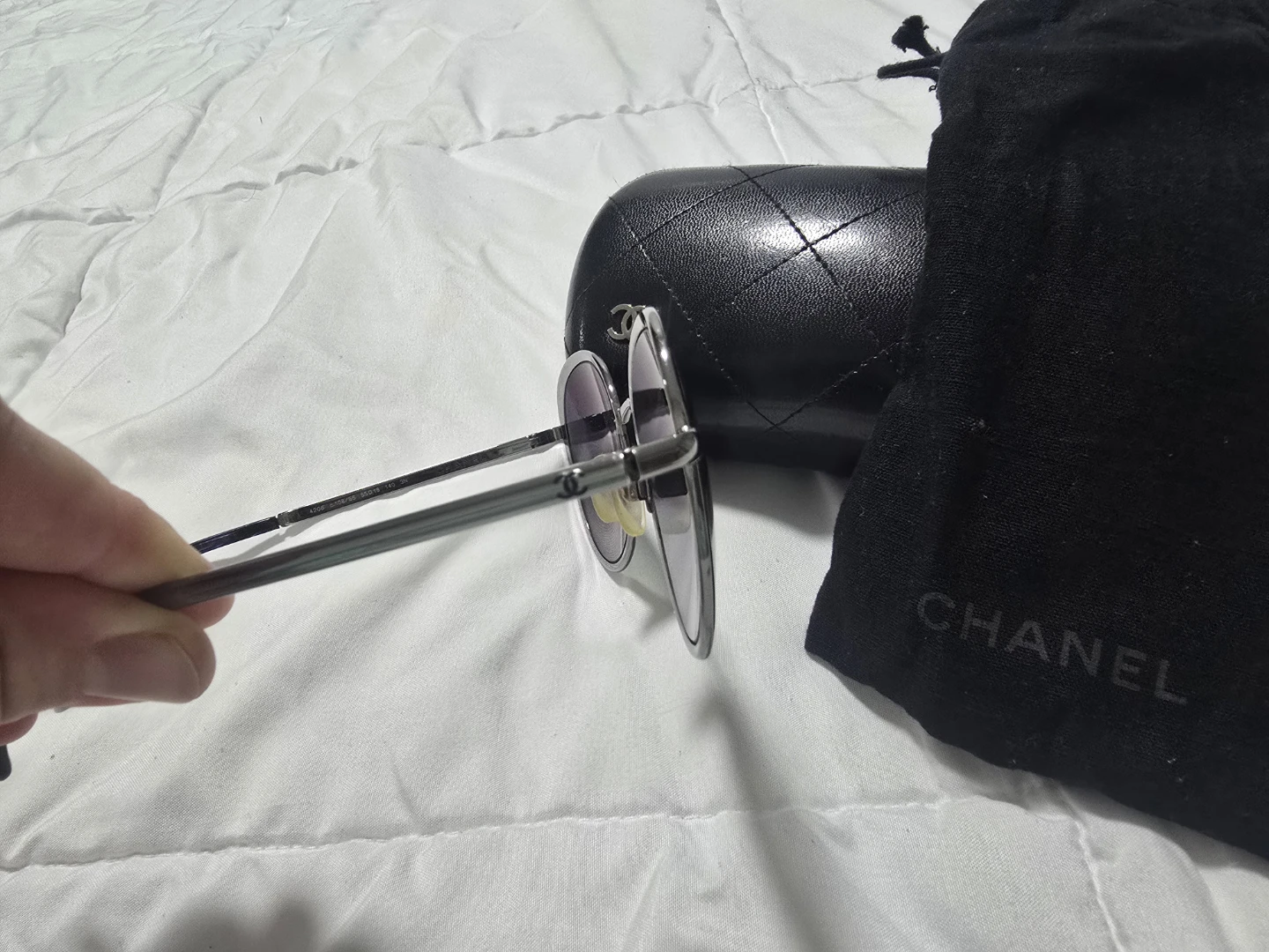 Chanel Round Sunglasses with Case and Pouch - photo 2