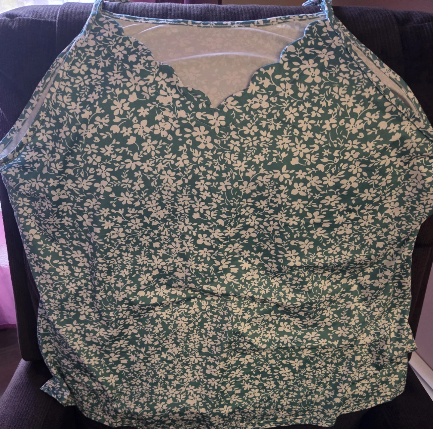 Green floral cami top