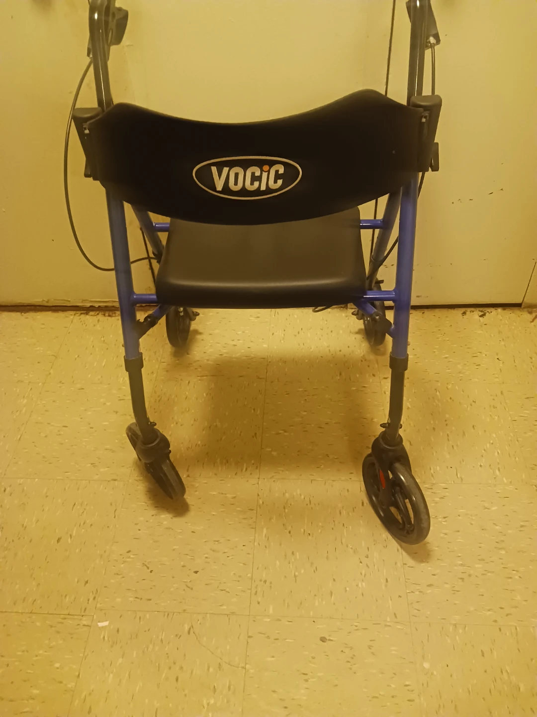 Vocic Blue Rolling Walker with Padded Seat