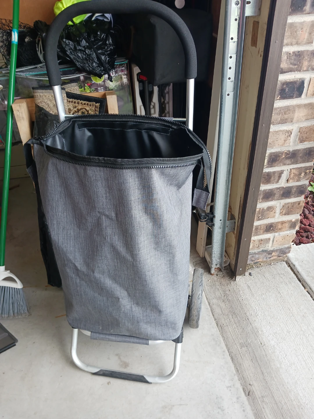 Gray Rolling Shopping Cart Bag