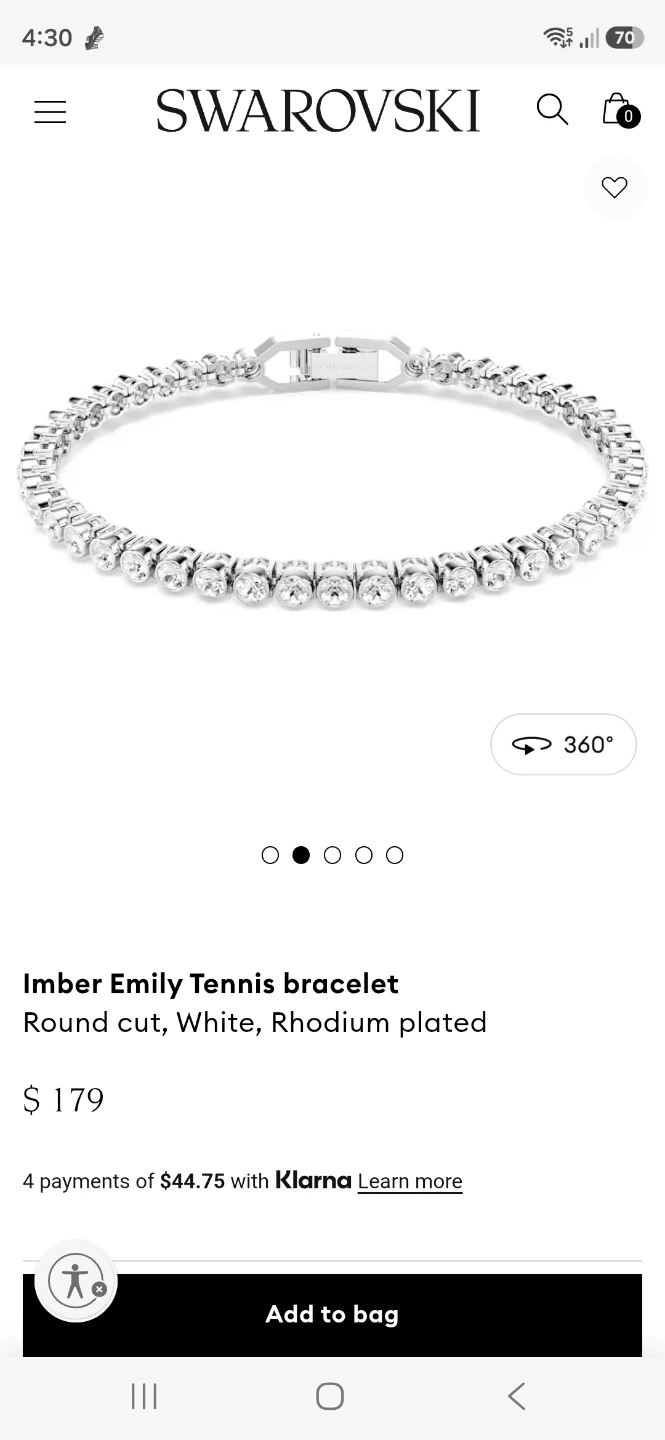 Swarovski Imber Emily Tennis Bracelet - Rhodium Plated White