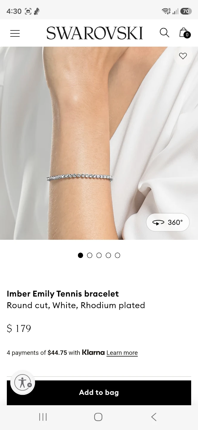 Swarovski Imber Emily Tennis Bracelet - Rhodium Plated White - photo 2