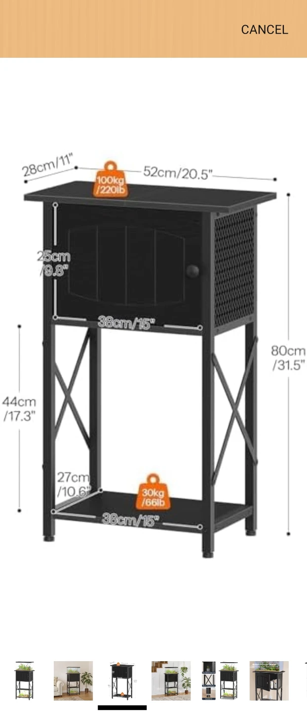 Black Metal Aquarium Stand with Storage Cabinet - photo 2