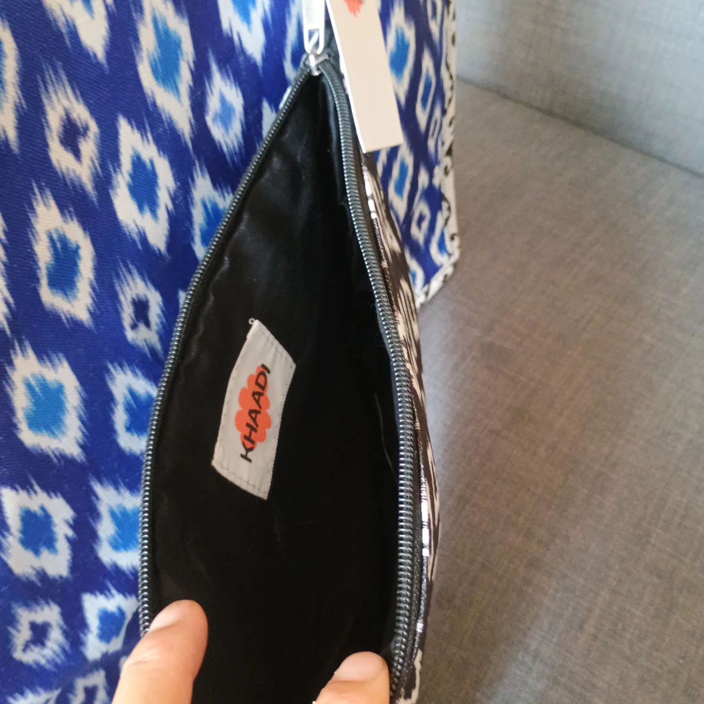 Khaadi Blue Ikat Print Tote Bag - photo 4