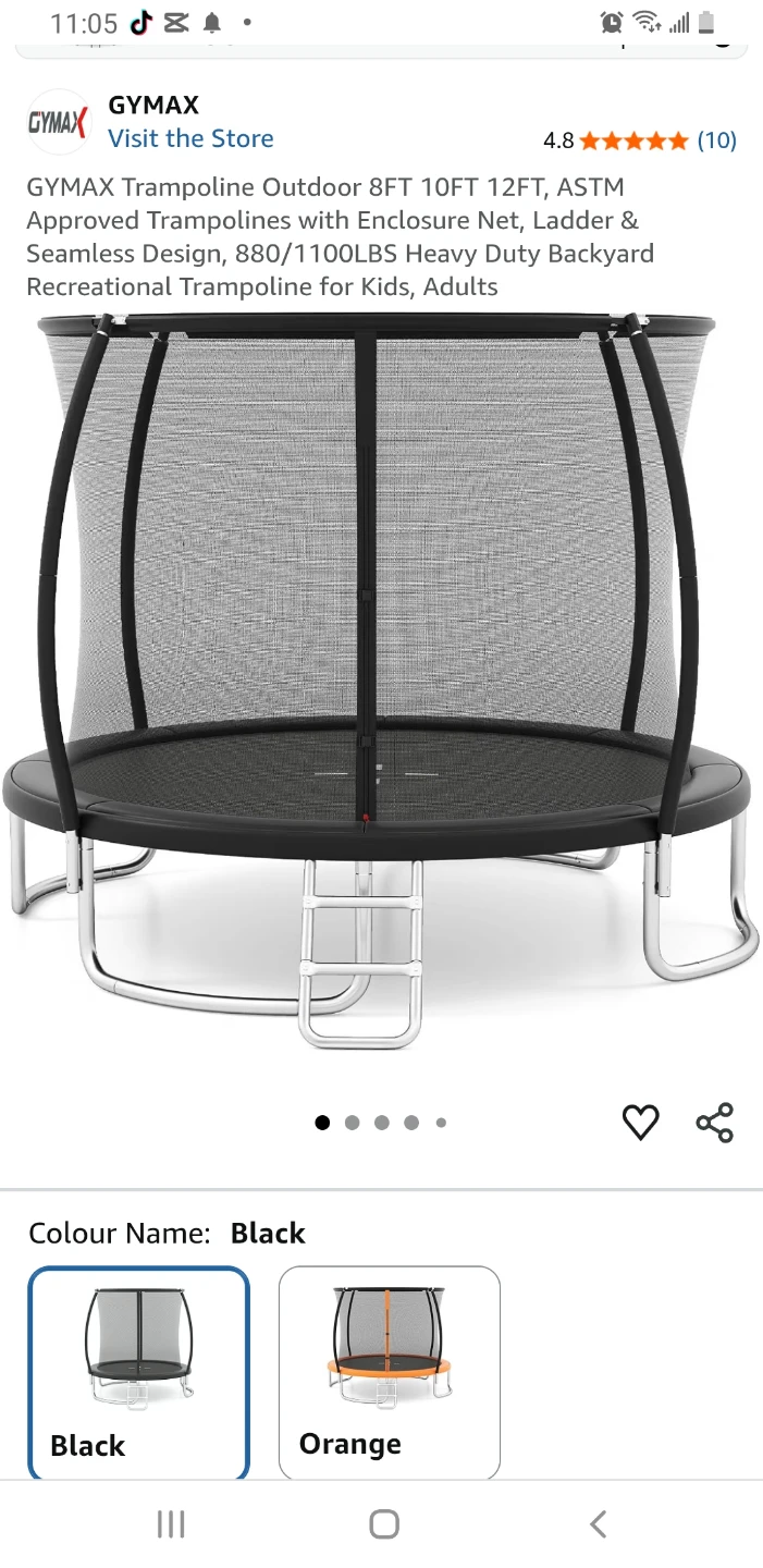 Recreational Trampoline with Safety Enclosure - Brand: GYMAX