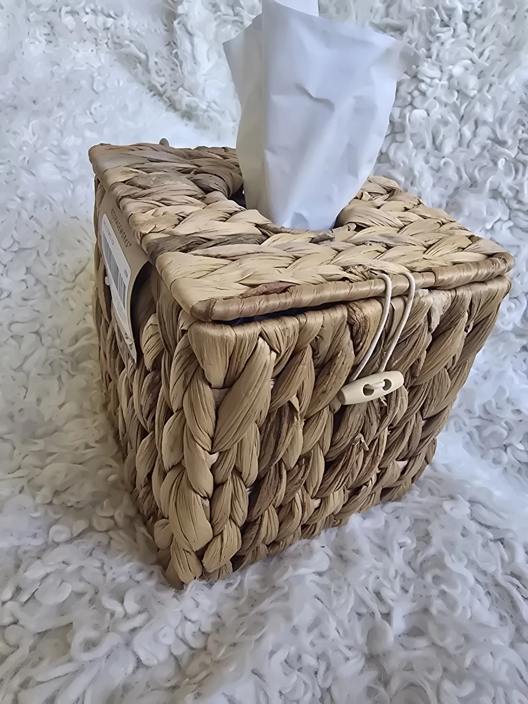 NEW! Woven Tissue Box Cover - Square - photo 2