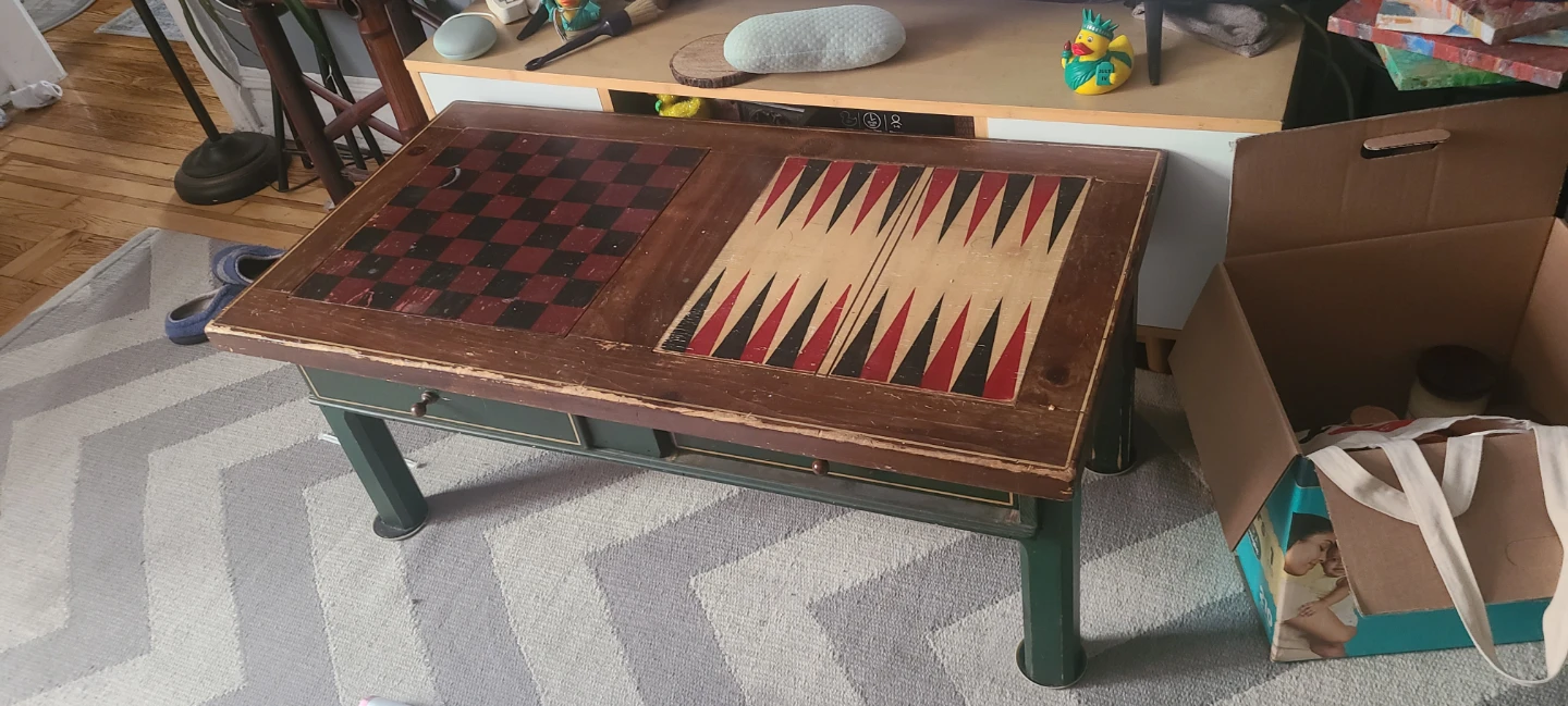 Vintage Chess and Backgammon Table - photo 3