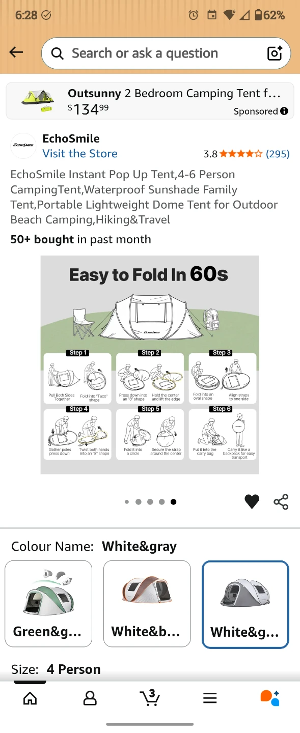 Pop-up 4-6 person tent - photo 3