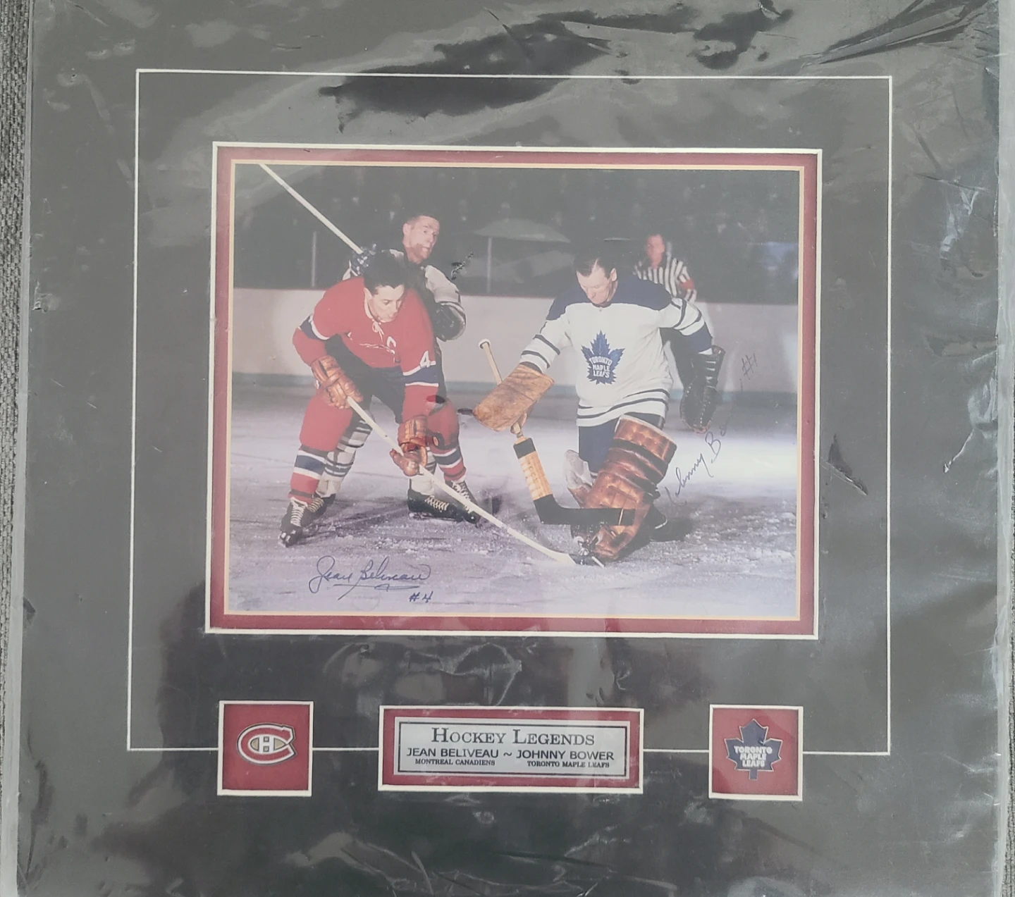Jean Beliveau and Johnny Bower Signed
