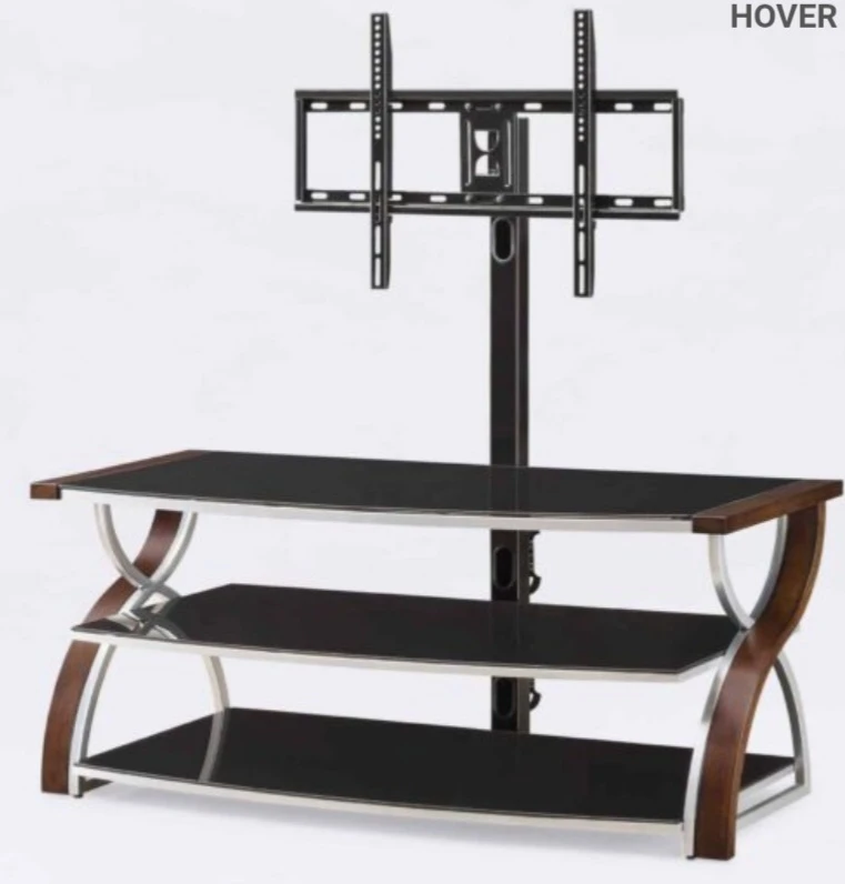 3-Tier TV Stand with Glass Shelves