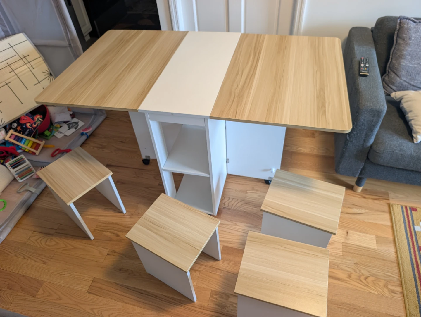 Drop Leaf Dining Table and Stool Set