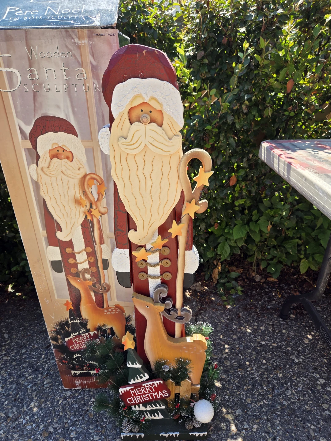 Wooden Santa Sculpture