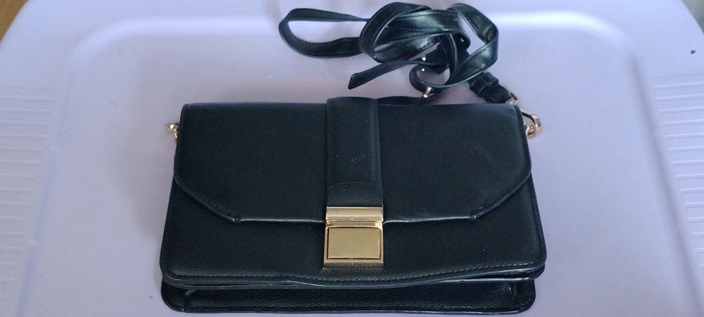 H&M Black Faux Leather Crossbody Bag