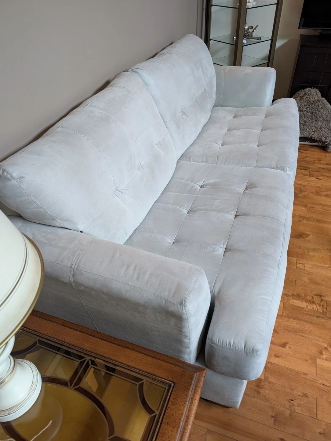 Teal sofa gently used - photo 3
