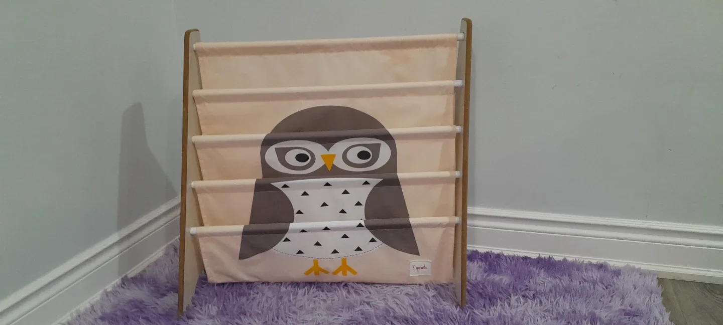 Kids' Fabric Book Holder with Owl Design