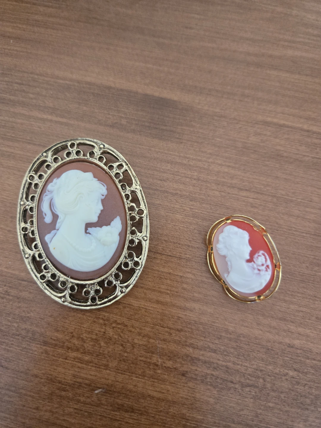 Vintage Cameo Brooch Set