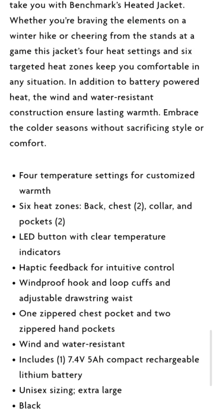 New heated jacket, black XLg size. - photo 2