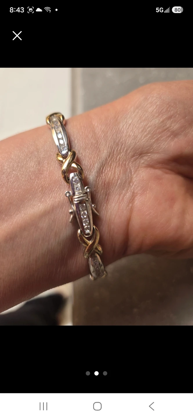 Sterling silver gold accent Tennis Bracelet - photo 3