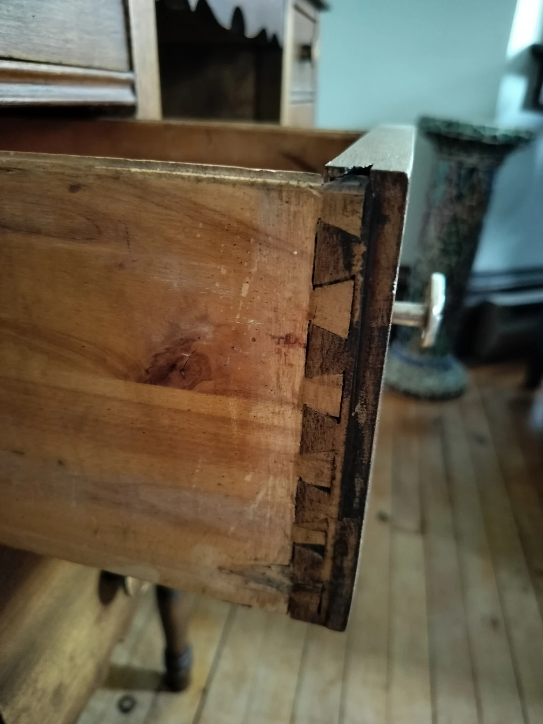 Vintage Wooden Desk with Drawers - photo 5