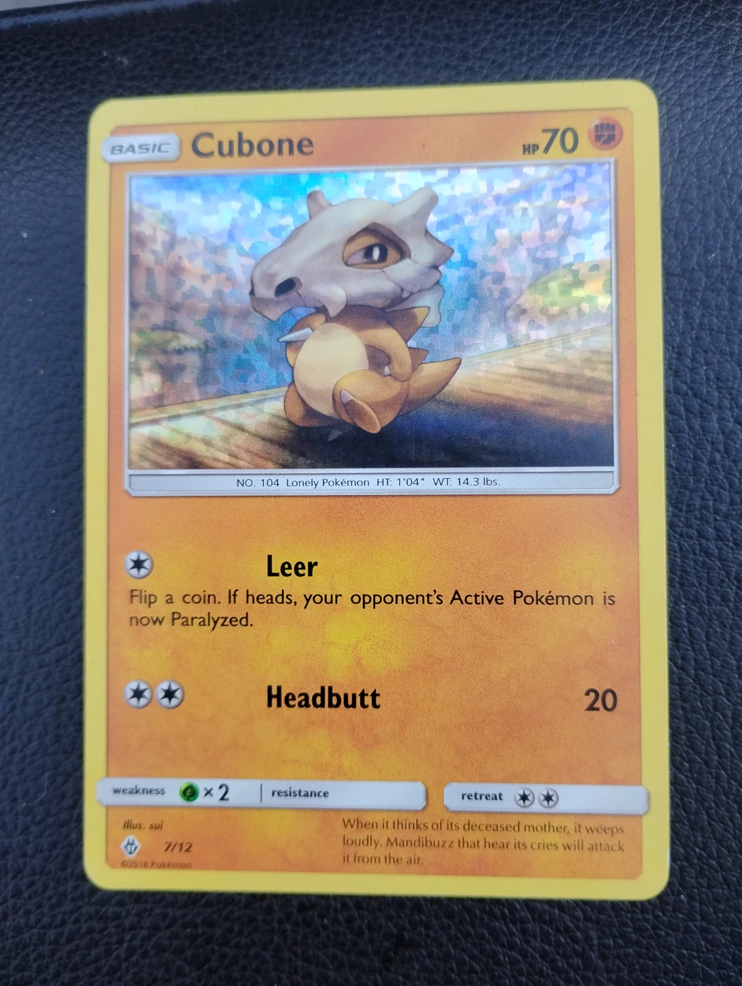 Pokemon Cubone Card 7/12