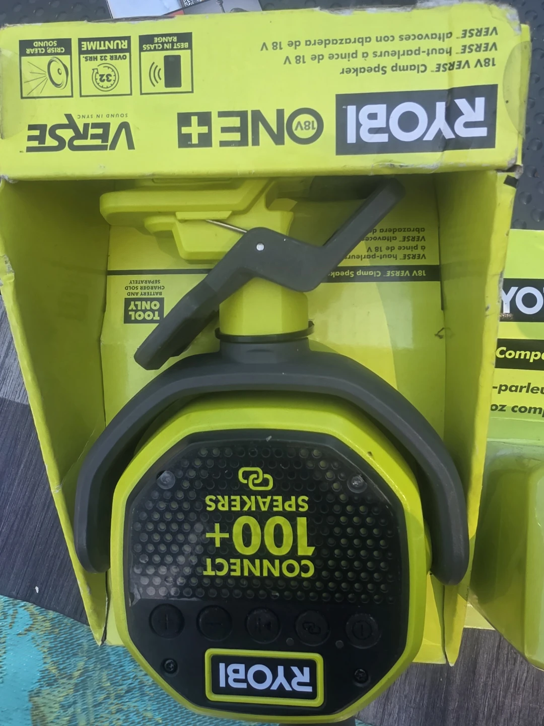 Ryobi 18V ONE+ Verse Clamp Speaker
