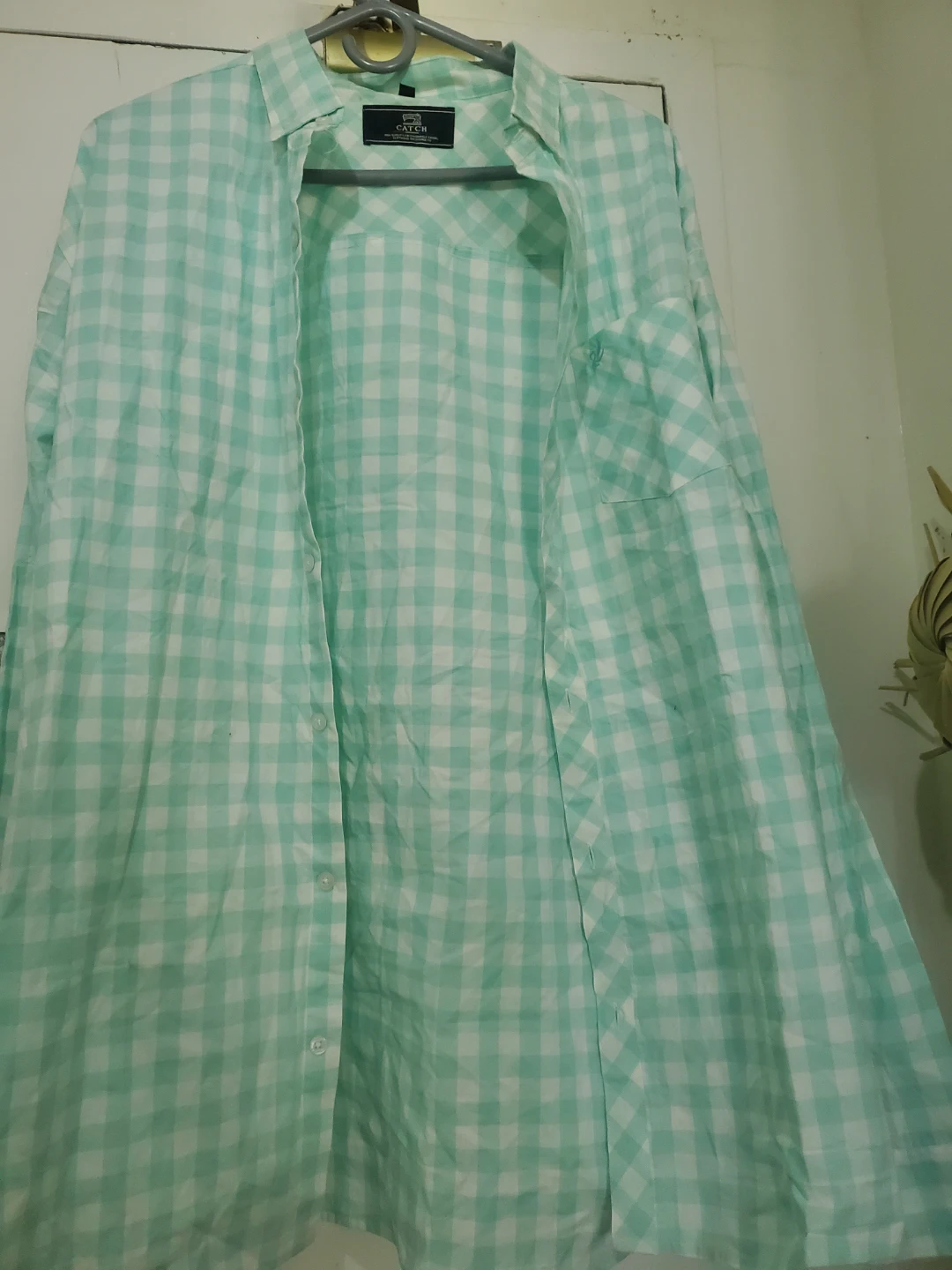 CATCH Gingham Long Sleeve Shirt - Green - photo 2