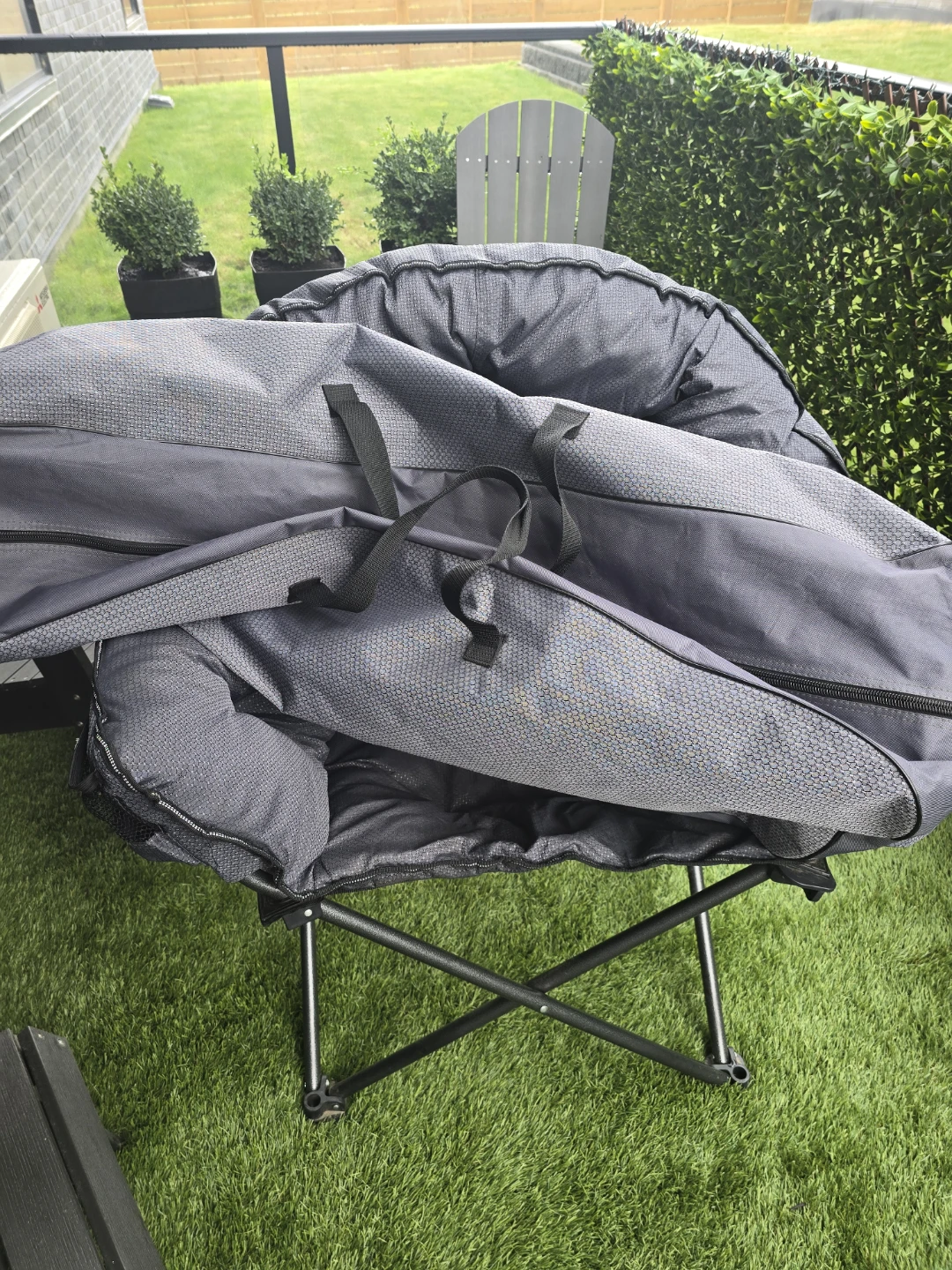 Grey Padded Moon Chair with Carry Bag - photo 2