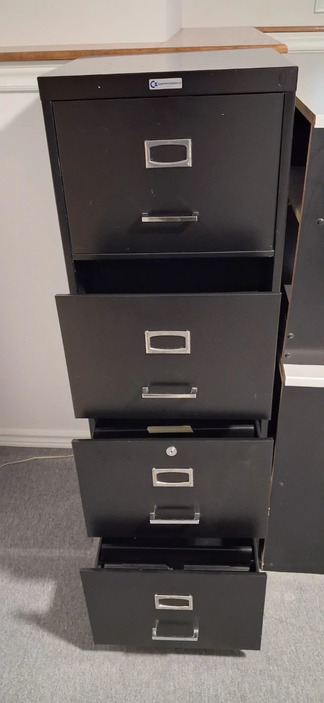 Black file cabinet