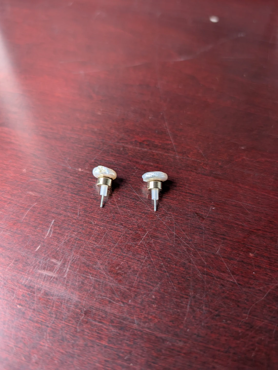 Gold toned Pearl Stud Earrings - photo 2